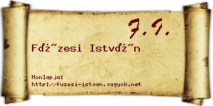 Füzesi István névjegykártya